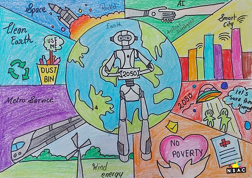 Artwork of Pranita Parshuram Kondagule in 21st All India Child Art Competition 2025, The Future of Earth - Online Competition, National Level Painting Competition for Kids, Painting Competition for Children, Online Painting Competition for Kids, Kids Art Competition, Children Art Contest, Drawing Competition for Children, Painting Competition in Delhi for Kids, Nav Shri Art & Culture Organisation, Himanshu Art Institute, Painting Competition Near Me, Painting Competition for Students, Painting Competition for School, Drawing Competition for School Students, Indian Art Contest, Art Competition, Painting Competition for School Students