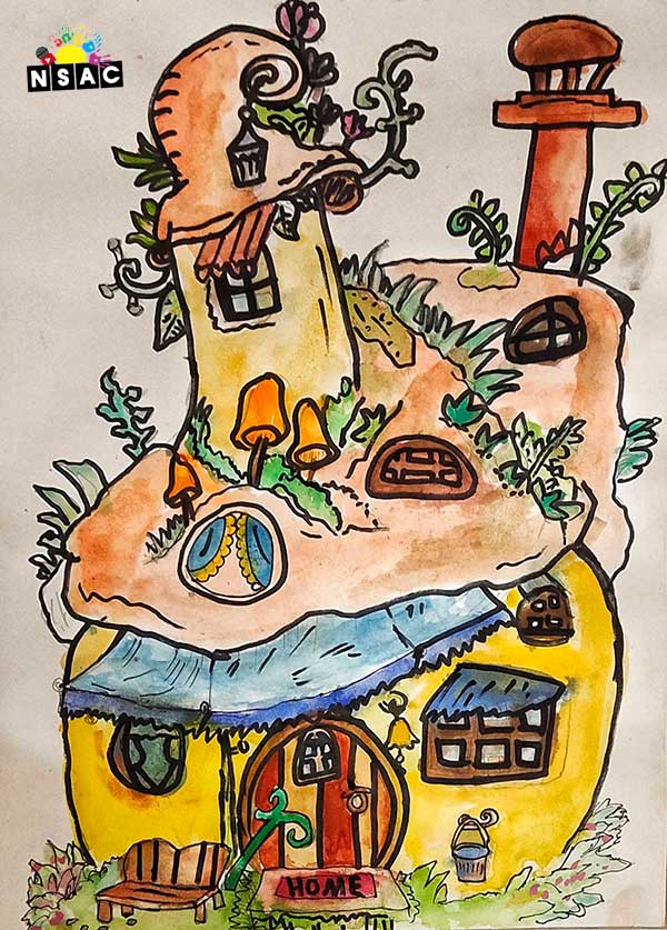 Artwork of Kuhu Kacher in 21st All India Child Art Competition 2025, The Future of Earth - Online Competition, National Level Painting Competition for Kids, Painting Competition for Children, Online Painting Competition for Kids, Kids Art Competition, Children Art Contest, Drawing Competition for Children, Painting Competition in Delhi for Kids, Nav Shri Art & Culture Organisation, Himanshu Art Institute, Painting Competition Near Me, Painting Competition for Students, Painting Competition for School, Drawing Competition for School Students, Indian Art Contest, Art Competition, Painting Competition for School Students