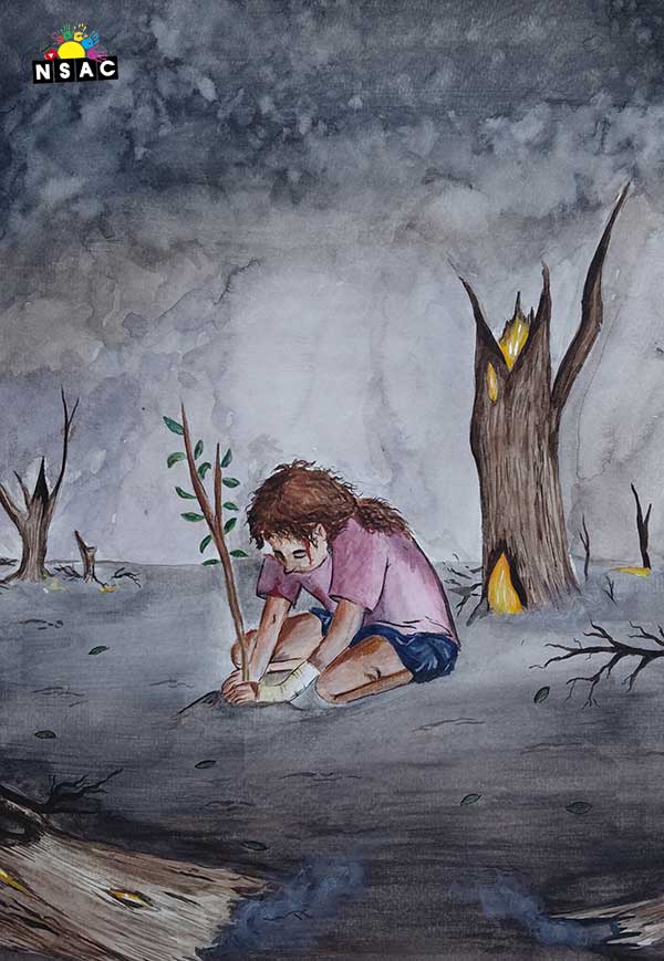 Artwork of Maahi Manoj Lohiya in 21st All India Child Art Competition 2025, The Future of Earth - Online Competition, National Level Painting Competition for Kids, Painting Competition for Children, Online Painting Competition for Kids, Kids Art Competition, Children Art Contest, Drawing Competition for Children, Painting Competition in Delhi for Kids, Nav Shri Art & Culture Organisation, Himanshu Art Institute, Painting Competition Near Me, Painting Competition for Students, Painting Competition for School, Drawing Competition for School Students, Indian Art Contest, Art Competition, Painting Competition for School Students