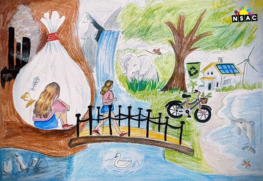 Artwork of Srisha Gannu in 21st All India Child Art Competition 2025, The Future of Earth - Online Competition, National Level Painting Competition for Kids, Painting Competition for Children, Online Painting Competition for Kids, Kids Art Competition, Children Art Contest, Drawing Competition for Children, Painting Competition in Delhi for Kids, Nav Shri Art & Culture Organisation, Himanshu Art Institute, Painting Competition Near Me, Painting Competition for Students, Painting Competition for School, Drawing Competition for School Students, Indian Art Contest, Art Competition, Painting Competition for School Students