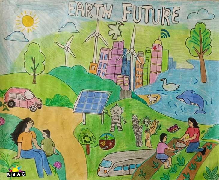Artwork of Zihana Najir Sayyed in 21st All India Child Art Competition 2025, The Future of Earth - Online Competition, National Level Painting Competition for Kids, Painting Competition for Children, Online Painting Competition for Kids, Kids Art Competition, Children Art Contest, Drawing Competition for Children, Painting Competition in Delhi for Kids, Nav Shri Art & Culture Organisation, Himanshu Art Institute, Painting Competition Near Me, Painting Competition for Students, Painting Competition for School, Drawing Competition for School Students, Indian Art Contest, Art Competition, Painting Competition for School Students