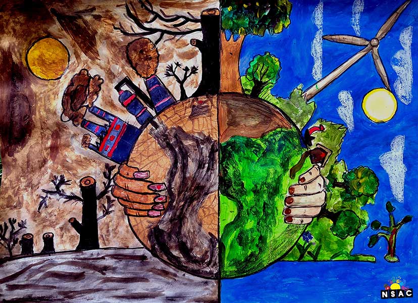 Artwork of Vaibhav Manohar Autade in 21st All India Child Art Competition 2025, The Future of Earth - Online Competition, National Level Painting Competition for Kids, Painting Competition for Children, Online Painting Competition for Kids, Kids Art Competition, Children Art Contest, Drawing Competition for Children, Painting Competition in Delhi for Kids, Nav Shri Art & Culture Organisation, Himanshu Art Institute, Painting Competition Near Me, Painting Competition for Students, Painting Competition for School, Drawing Competition for School Students, Indian Art Contest, Art Competition, Painting Competition for School Students