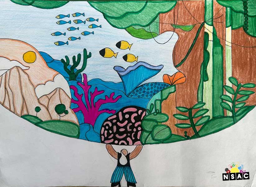 Artwork of Parveen Singh in 21st All India Child Art Competition 2025, The Future of Earth - Online Competition, National Level Painting Competition for Kids, Painting Competition for Children, Online Painting Competition for Kids, Kids Art Competition, Children Art Contest, Drawing Competition for Children, Painting Competition in Delhi for Kids, Nav Shri Art & Culture Organisation, Himanshu Art Institute, Painting Competition Near Me, Painting Competition for Students, Painting Competition for School, Drawing Competition for School Students, Indian Art Contest, Art Competition, Painting Competition for School Students