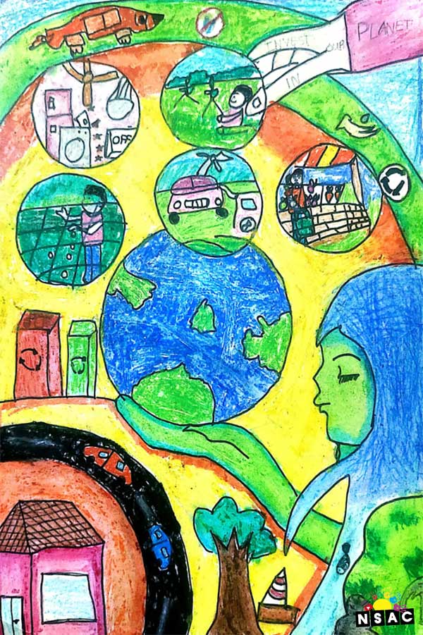 Artwork of Lekkala Jaasritha Reddy in 21st All India Child Art Competition 2025, The Future of Earth - Online Competition, National Level Painting Competition for Kids, Painting Competition for Children, Online Painting Competition for Kids, Kids Art Competition, Children Art Contest, Drawing Competition for Children, Painting Competition in Delhi for Kids, Nav Shri Art & Culture Organisation, Himanshu Art Institute, Painting Competition Near Me, Painting Competition for Students, Painting Competition for School, Drawing Competition for School Students, Indian Art Contest, Art Competition, Painting Competition for School Students