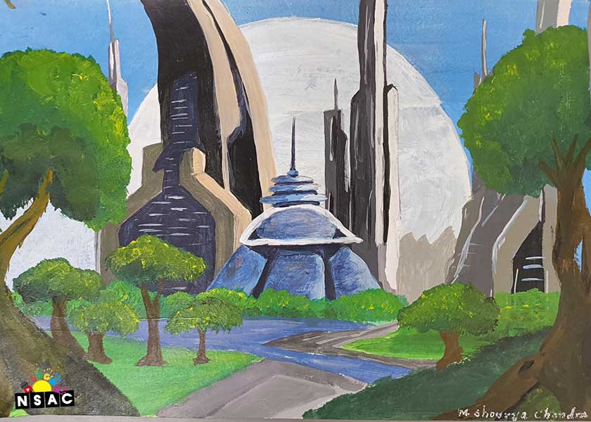 Artwork of Madupu Shourya Chandra in 21st All India Child Art Competition 2025, The Future of Earth - Online Competition, National Level Painting Competition for Kids, Painting Competition for Children, Online Painting Competition for Kids, Kids Art Competition, Children Art Contest, Drawing Competition for Children, Painting Competition in Delhi for Kids, Nav Shri Art & Culture Organisation, Himanshu Art Institute, Painting Competition Near Me, Painting Competition for Students, Painting Competition for School, Drawing Competition for School Students, Indian Art Contest, Art Competition, Painting Competition for School Students