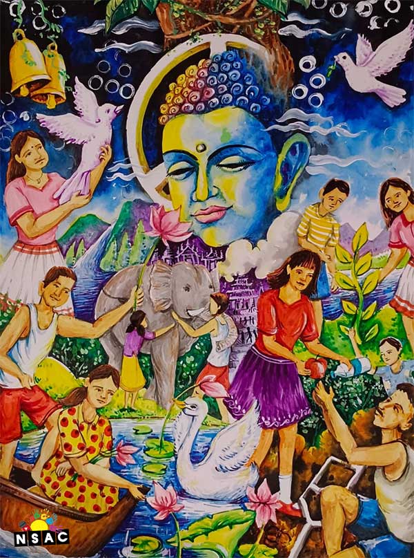 Artwork of Anie Kashyap in 21st All India Child Art Competition 2025, In Search of Inner Peace - Online Competition, National Level Painting Competition for Kids, Painting Competition for Children, Online Painting Competition for Kids, Kids Art Competition, Children Art Contest, Drawing Competition for Children, Painting Competition in Delhi for Kids, Nav Shri Art & Culture Organisation, Himanshu Art Institute, Painting Competition Near Me, Painting Competition for Students, Painting Competition for School, Drawing Competition for School Students, Indian Art Contest, Art Competition, Painting Competition for School Students