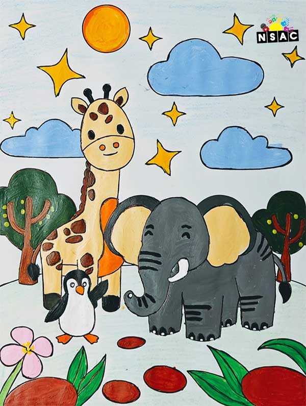 Artwork of Akshara Samridhi S. S in 21st All India Child Art Competition 2025, Online Art Competition for Kids, National Level Painting Competition for Kids, Painting Competition for Children, Online Painting Competition for Kids, Kids Art Competition, Children Art Contest, Drawing Competition for Children, Painting Competition in Delhi for Kids, Nav Shri Art & Culture Organisation, Himanshu Art Institute, Painting Competition Near Me, Painting Competition for Students, Painting Competition for School, Drawing Competition for School Students, Indian Art Contest, Art Competition, Painting Competition for School Students