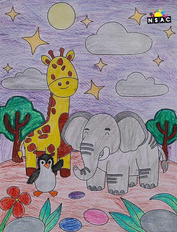 Artwork of Yaashi Patel in 21st All India Child Art Competition 2025, Online Art Competition for Kids, National Level Painting Competition for Kids, Painting Competition for Children, Online Painting Competition for Kids, Kids Art Competition, Children Art Contest, Drawing Competition for Children, Painting Competition in Delhi for Kids, Nav Shri Art & Culture Organisation, Himanshu Art Institute, Painting Competition Near Me, Painting Competition for Students, Painting Competition for School, Drawing Competition for School Students, Indian Art Contest, Art Competition, Painting Competition for School Students