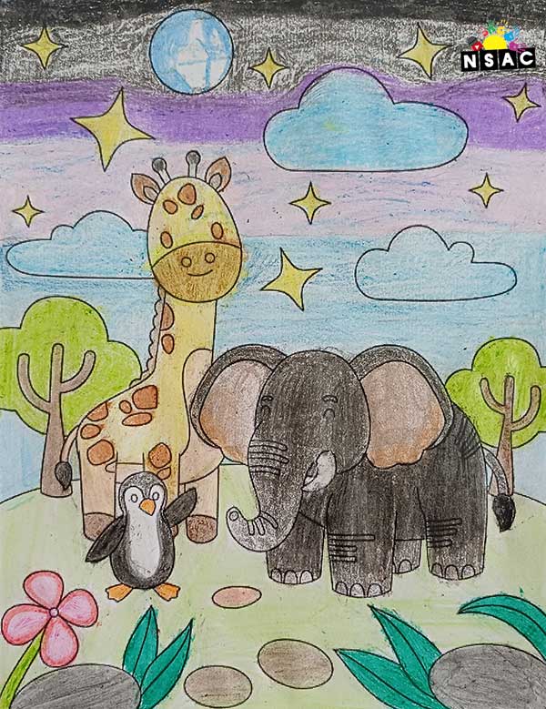 Artwork of Bhavya. P.I in 21st All India Child Art Competition 2025, Online Art Competition for Kids, National Level Painting Competition for Kids, Painting Competition for Children, Online Painting Competition for Kids, Kids Art Competition, Children Art Contest, Drawing Competition for Children, Painting Competition in Delhi for Kids, Nav Shri Art & Culture Organisation, Himanshu Art Institute, Painting Competition Near Me, Painting Competition for Students, Painting Competition for School, Drawing Competition for School Students, Indian Art Contest, Art Competition, Painting Competition for School Students