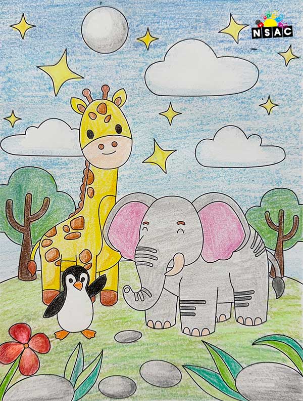 Artwork of Ved Adrith Raghavan in 21st All India Child Art Competition 2025, Online Art Competition for Kids, National Level Painting Competition for Kids, Painting Competition for Children, Online Painting Competition for Kids, Kids Art Competition, Children Art Contest, Drawing Competition for Children, Painting Competition in Delhi for Kids, Nav Shri Art & Culture Organisation, Himanshu Art Institute, Painting Competition Near Me, Painting Competition for Students, Painting Competition for School, Drawing Competition for School Students, Indian Art Contest, Art Competition, Painting Competition for School Students