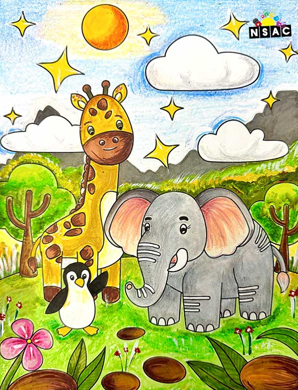 Artwork of Arjehi Guha Thakurata in 21st All India Child Art Competition 2025, Online Art Competition for Kids, National Level Painting Competition for Kids, Painting Competition for Children, Online Painting Competition for Kids, Kids Art Competition, Children Art Contest, Drawing Competition for Children, Painting Competition in Delhi for Kids, Nav Shri Art & Culture Organisation, Himanshu Art Institute, Painting Competition Near Me, Painting Competition for Students, Painting Competition for School, Drawing Competition for School Students, Indian Art Contest, Art Competition, Painting Competition for School Students