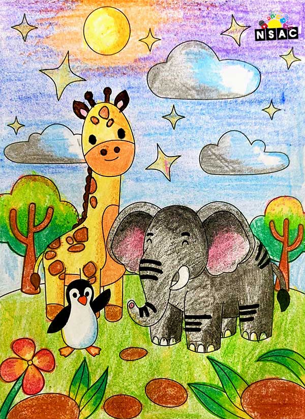 Artwork of Nythi Sarah Jacob in 21st All India Child Art Competition 2025, Online Art Competition for Kids, National Level Painting Competition for Kids, Painting Competition for Children, Online Painting Competition for Kids, Kids Art Competition, Children Art Contest, Drawing Competition for Children, Painting Competition in Delhi for Kids, Nav Shri Art & Culture Organisation, Himanshu Art Institute, Painting Competition Near Me, Painting Competition for Students, Painting Competition for School, Drawing Competition for School Students, Indian Art Contest, Art Competition, Painting Competition for School Students