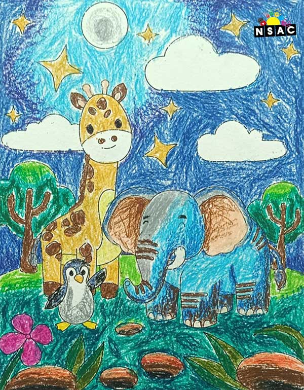 Artwork of Munazzah Rifa Syeda in 21st All India Child Art Competition 2025, Online Art Competition for Kids, National Level Painting Competition for Kids, Painting Competition for Children, Online Painting Competition for Kids, Kids Art Competition, Children Art Contest, Drawing Competition for Children, Painting Competition in Delhi for Kids, Nav Shri Art & Culture Organisation, Himanshu Art Institute, Painting Competition Near Me, Painting Competition for Students, Painting Competition for School, Drawing Competition for School Students, Indian Art Contest, Art Competition, Painting Competition for School Students