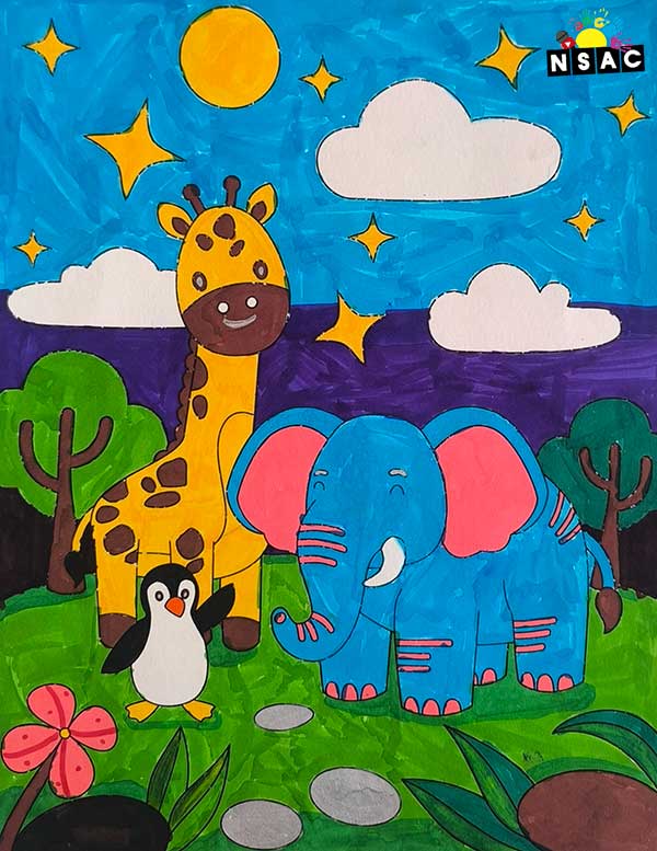 Artwork of Sama Sweekruthi in 21st All India Child Art Competition 2025, Online Art Competition for Kids, National Level Painting Competition for Kids, Painting Competition for Children, Online Painting Competition for Kids, Kids Art Competition, Children Art Contest, Drawing Competition for Children, Painting Competition in Delhi for Kids, Nav Shri Art & Culture Organisation, Himanshu Art Institute, Painting Competition Near Me, Painting Competition for Students, Painting Competition for School, Drawing Competition for School Students, Indian Art Contest, Art Competition, Painting Competition for School Students